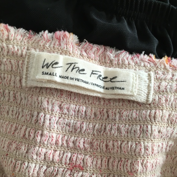 FREE PEOPLE Siena Plaid Pullover Cotton Smocked Ruffle Blouse S - Picture 7 of 9